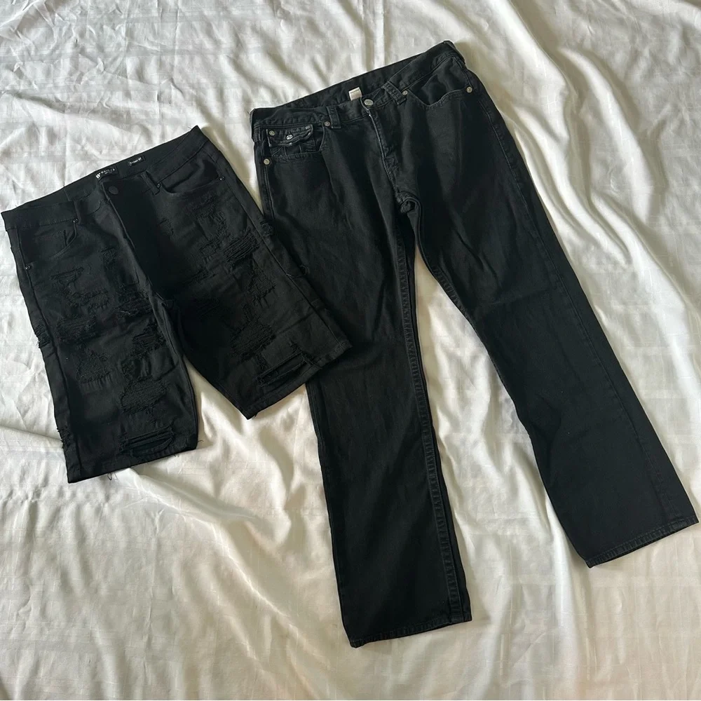 True Religion Black Distressed & Jeans Shorts Collection